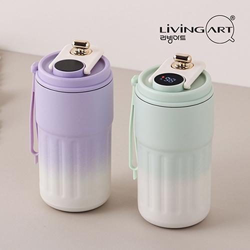 리빙아트 LED 끈 보온병 460ml 1P