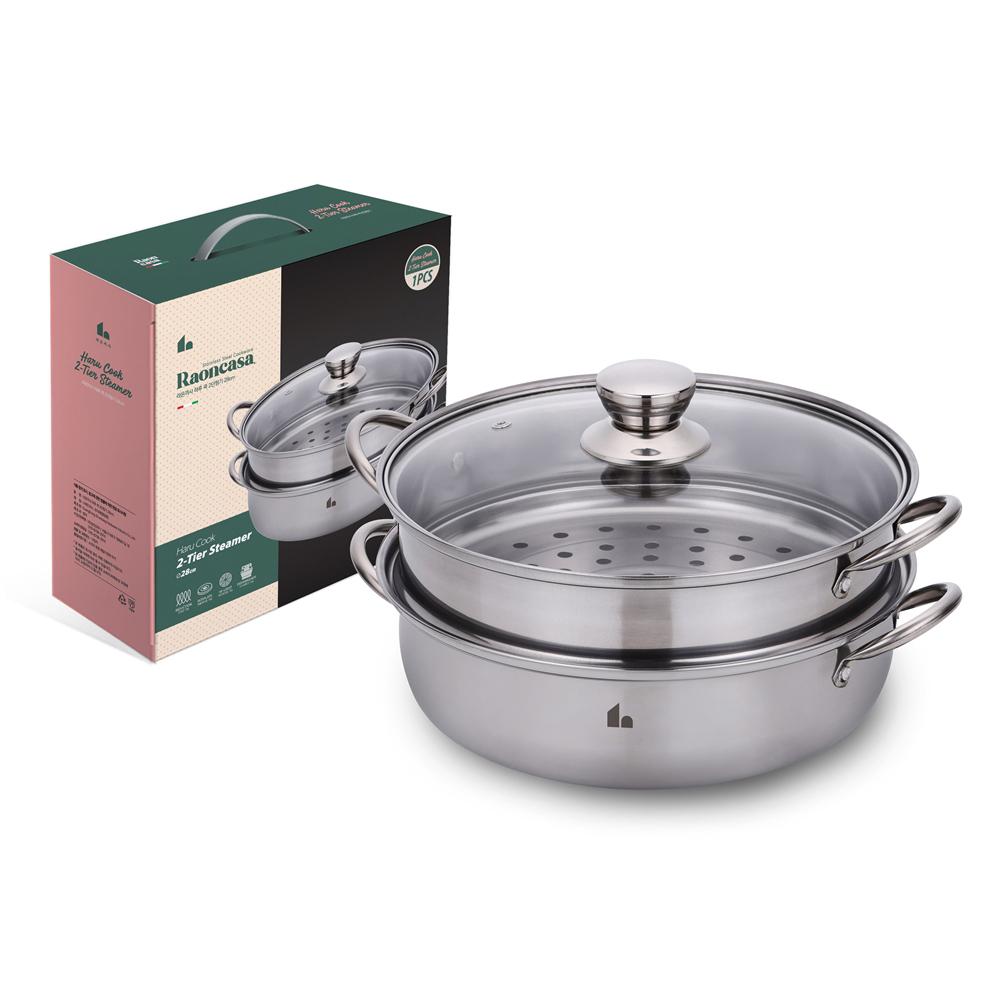 라온까사 하루쿡 2단찜기 28cm
