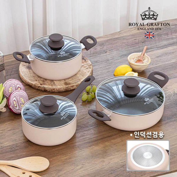 로얄그래프톤 크레마 IH 세라믹 냄비 3종 (편수18+양수20+전골24)