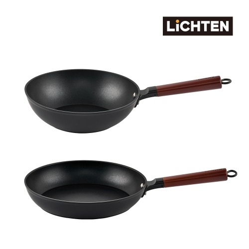 리히텐 IH 블랙우드 2종세트(후라이팬 28cm+궁중팬28cm)